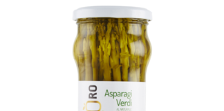 Gli asparagi verdi al naturale, conservati in vasetto di vetro, di Sama, brand Scelta Oro