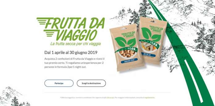 L'iniziativa con premio assicurato lanciata da Euro Company per la linea Frutta da Viaggio, dedicata alla frutta secca