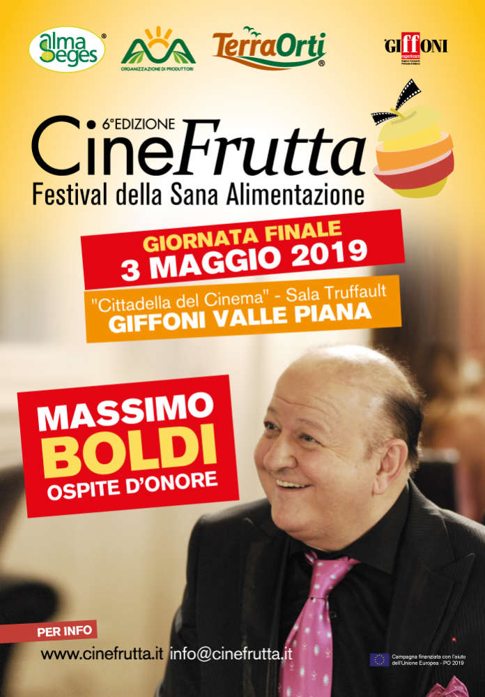 La finale di Cinefrutta, a Giffoni il 3 maggio, avrà come ospite d'onore l'attore Massimo Boldi
