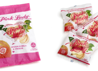 Pink Lady spicchi di mela sono realizzati in partnership con Vog Products, proposti in monoporzione e in multipack