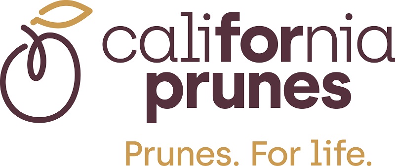 Il logo del nuovo brand, California Prunes, enfatizza i benefici nutrizionali delle prugne della California. E invita a un consumo quotidiano