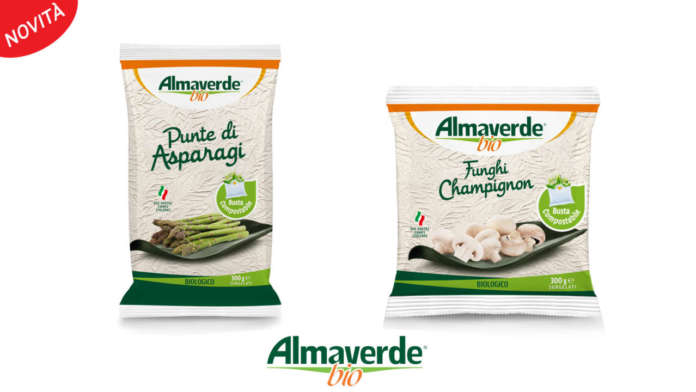 Si amplia la linea dei vegetali surgelati a marchio Almaverde Bio con i Funghi champignon e le Punte di asparagi