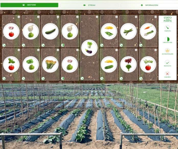 La app creata da Orto 2.0 è dotata di una web cam che permette di monitorare 24 ore su 24 il proprio raccolto