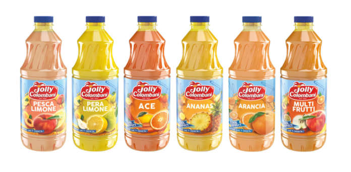 La nuova gamma di bevande alla frutta a marchio Jolly Colombani di Conserve Italia. E' composta da sei referenze