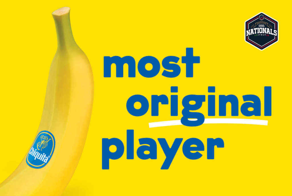 Il progetto Most Original Player di Chiquita, dedicato al target e-games, si sviluppa nel'arco di 8 settimane