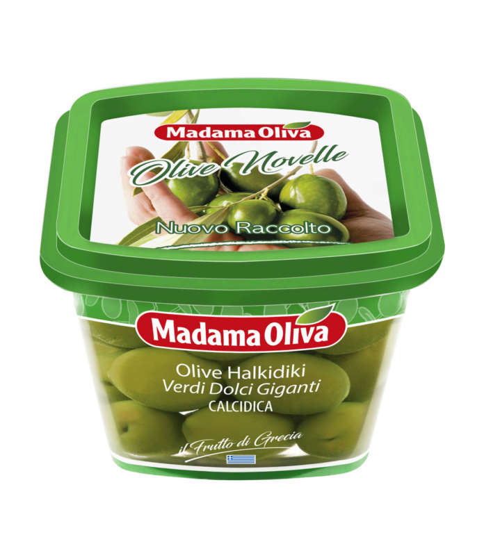 Olive Novelle Madama Oliva in vaschetta da 250 gr