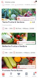 La app di Phenix Italia con il filtro frutta e verdura