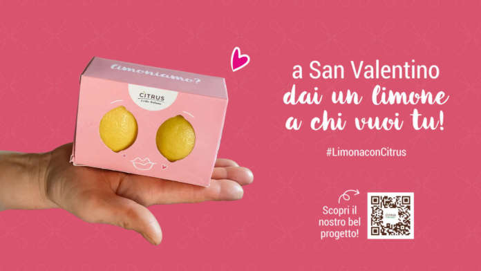 La confezione regalo da due limoni di Citrus l'Orto Italiano per San Valentino
