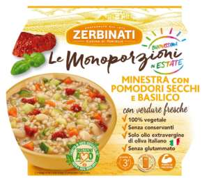 Zerbinati Le Monoporzioni, novità Minestra con Pomodori Secchi e Basilico