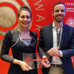 Luana Filini e Marco Tagliani del team marketing La Linea Verde ritirano il Brands Award