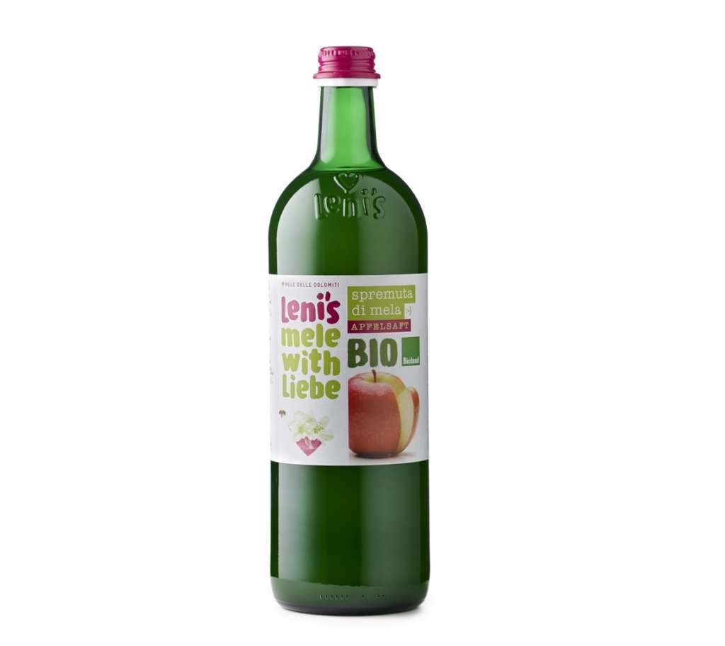 Spremuta di mela bio Leni's, marchio di Vog Products