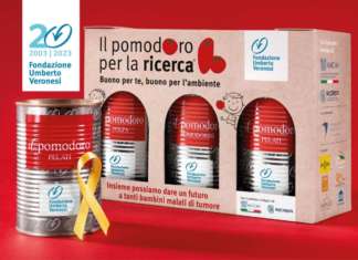 La confezione di pomodori a sostegno della ricerca promossa da Fondazione Veronesi