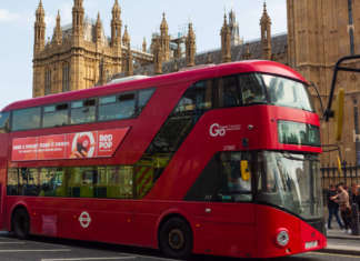 Campagna RedPop sui bus di Londra