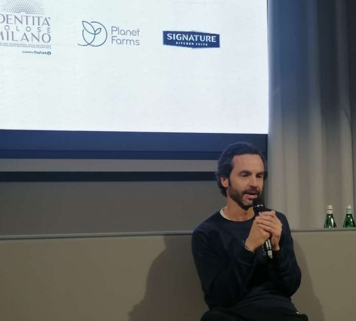 Luca Travaglini, co-founder Planet Farms all'evento presso il ristorante Identità Golose Milano